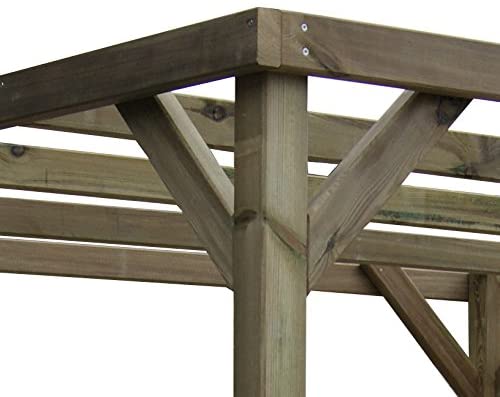 Pérgola para Pared, madera de pino tratada 270/240 cm x 240 cm x 240 cm  para exteriores con diseño rustico - Vida Huerto